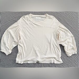 the GREAT. Size 1 (Small) Peasant Top Balloon Sleeve Cotton Cream